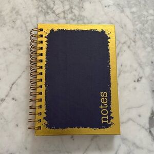 GOLD AND NAVY NOTEBOOK